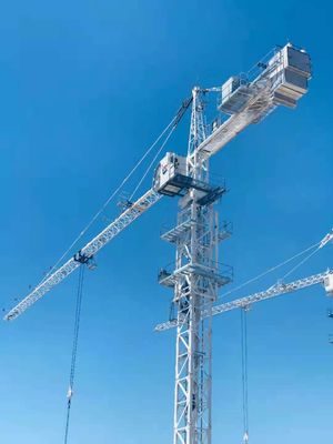 Buen precio Topkit Jib 50 metros 6 toneladas grúa de torre de construcción con jaula telescópica en línea