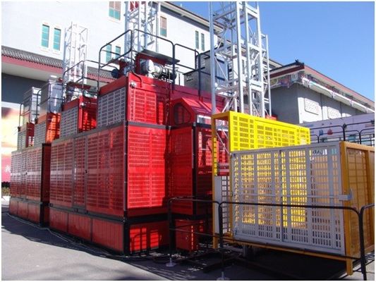 SC200 Elevador de material de construcción/elevador de construcción con control VFD/mastro galvanizado a fuego y jaula con elevador de barras
